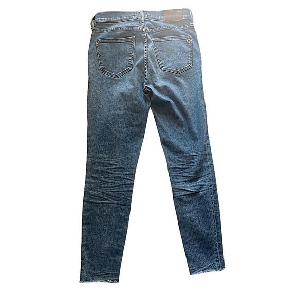 Madewell High-Rise Skinny Jeans Women’s 27 Medium Wash Denim Button Fly Raw Hem - Picture 2 of 11